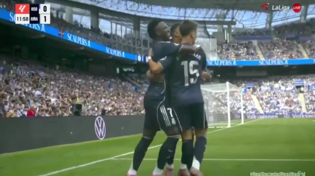⁣Real Sociedad vs Real Madrid 0-1 Kylian mbappe 12'